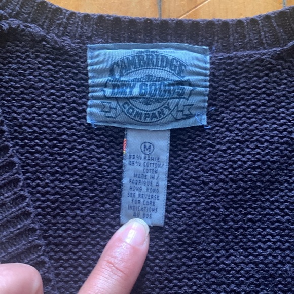 Cambridge Dry goods cotton ramie blend knit cardigan vest cottagecore vintage - Picture 2 of 4